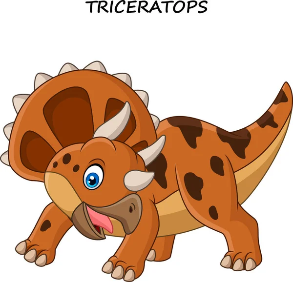Vektor Illustration Von Triceratops Auf Weißem Hintergrund — Stockvektor