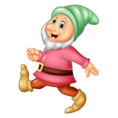 Vektör çizim karikatür mutlu cüce