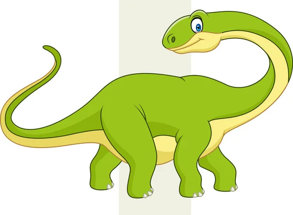 Ilustración Vectorial Dibujos Animados Dinosaurio Lindo — Vector de stock