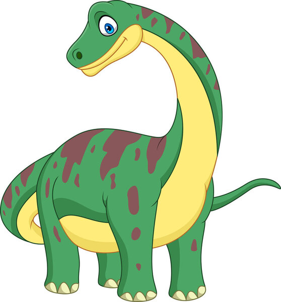 Vector illustration of Cartoon brontosaurus isolated on white background