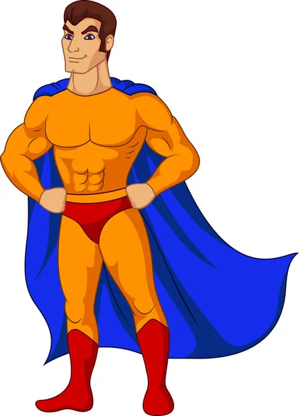 Vector Illustration Cartoon Superhero Posing — Stock Vector