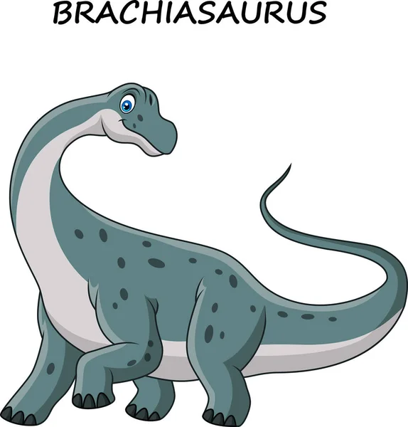 白色背景下卡通 Brachiasaurus 的矢量图解 — 图库矢量图片