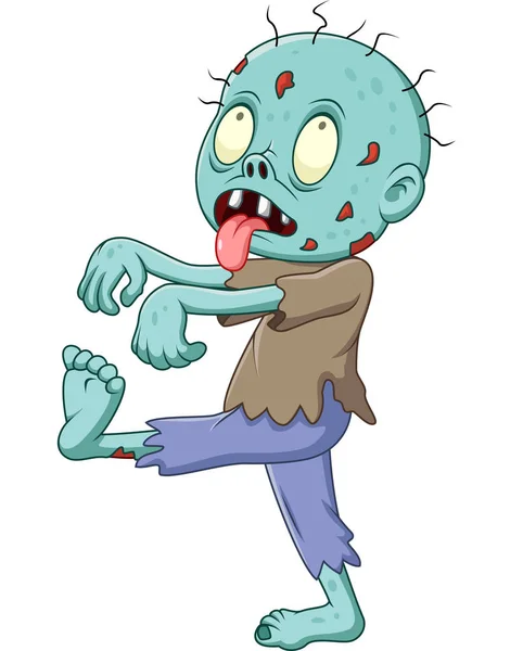 Ilustración Vectorial Zombies Dibujos Animados Aislados Sobre Fondo Blanco — Vector de stock