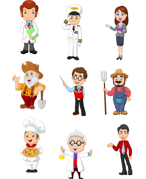 Vector Illustration Group People Different Professions White Background Royalty Free Stock Vectors