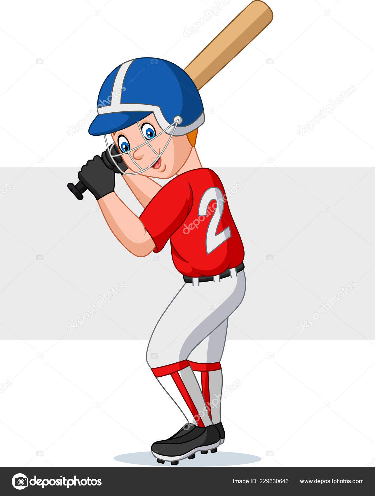 Мальчик иллюстрация Бейсбол