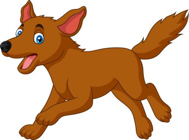 Çizgi film mutlu köpek koşuyor.