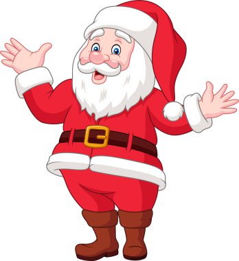 Çizgi film Noel baba mutlu sallayarak