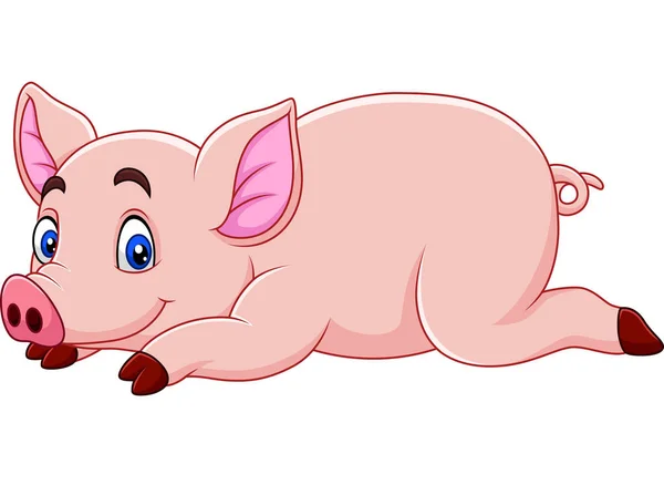 Ilustração Vetorial Desenhos Animados Porco Bonito — Vetor de Stock