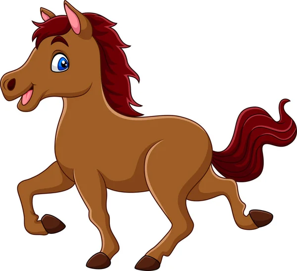 Ilustração Vetorial Desenhos Animados Cavalo Sorridente — Vetor de Stock