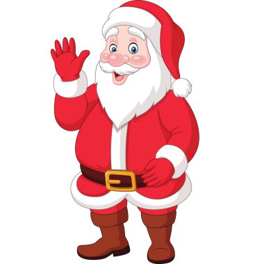 Çizgi film Noel baba mutlu sallayarak
