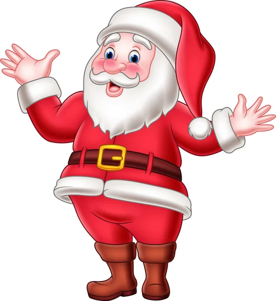 Cartoon Happy Santa Claus Waving — Stock Vector