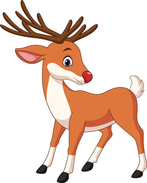 Vector Illustration Cute Deer Cartoon — Stock Vector