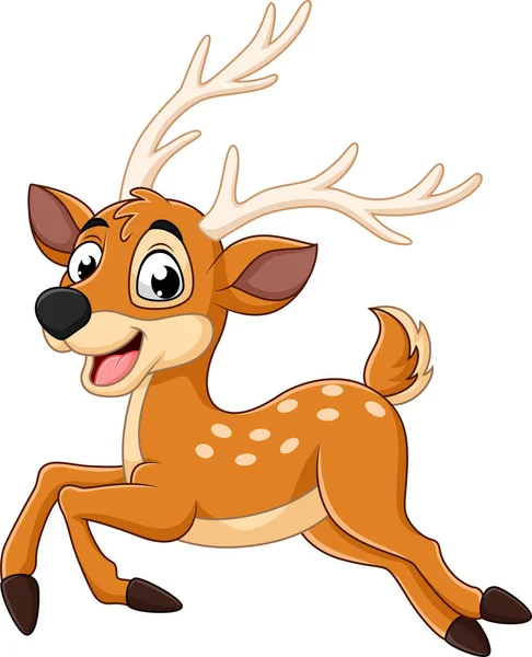 Cartoon Baby Deer Running — Stock Vector
