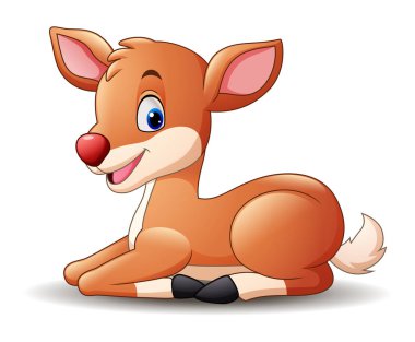 Sevimli geyik çizgi filminin Vektör İllüstrasyonu