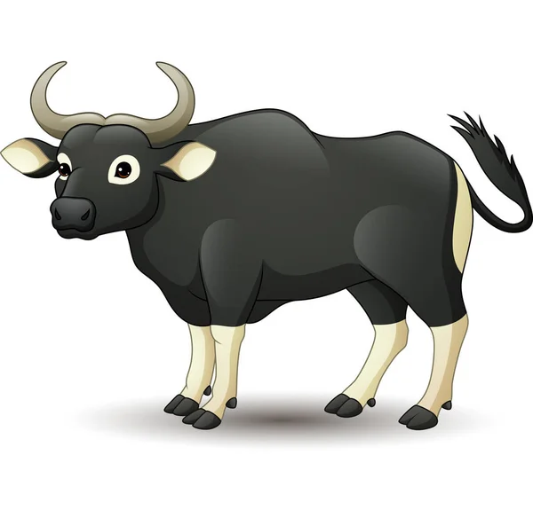 Vector Illustration Cartoon Banteng Wild Cattle — Stock Vector