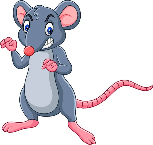 Illustration Vectorielle Rat Bande Dessinée Avec Expression Colère — Image vectorielle