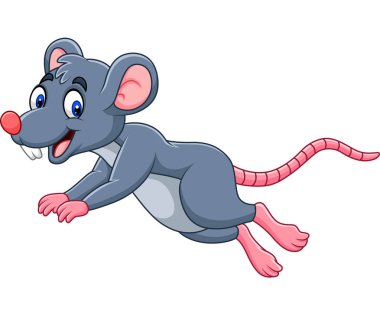 Vektör çizim karikatür sevimli fare atlama