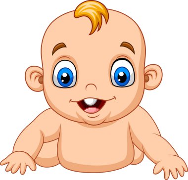 Karikatür mutlu bebek öğrenmek taramaya