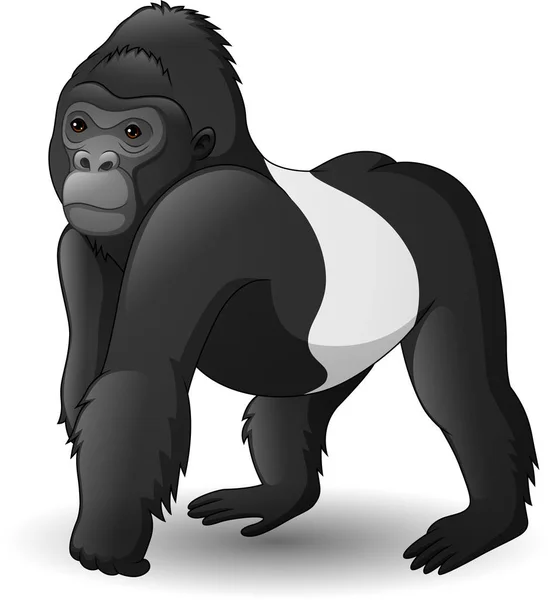 Vector Illustration Cartoon Funny Gorilla — Stock Vector