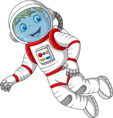 Vector illustration of Cartoon astronaut isolated on white background clipart