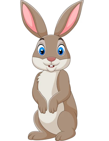 Векторная Иллюстрация Счастливого Кролика Мультфильма Белом Фоне — стоковый вектор