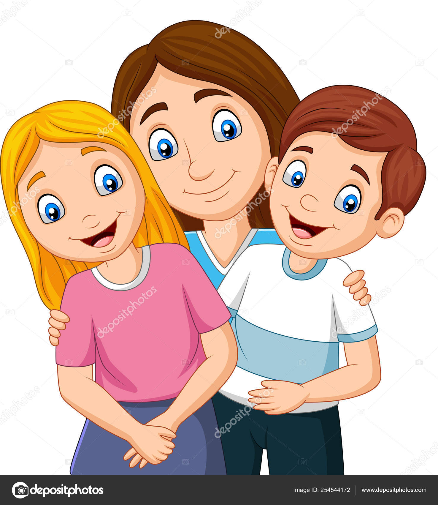 Illustration Mother Son Daughter Stock Vector Image by ©tigatelu #254544172