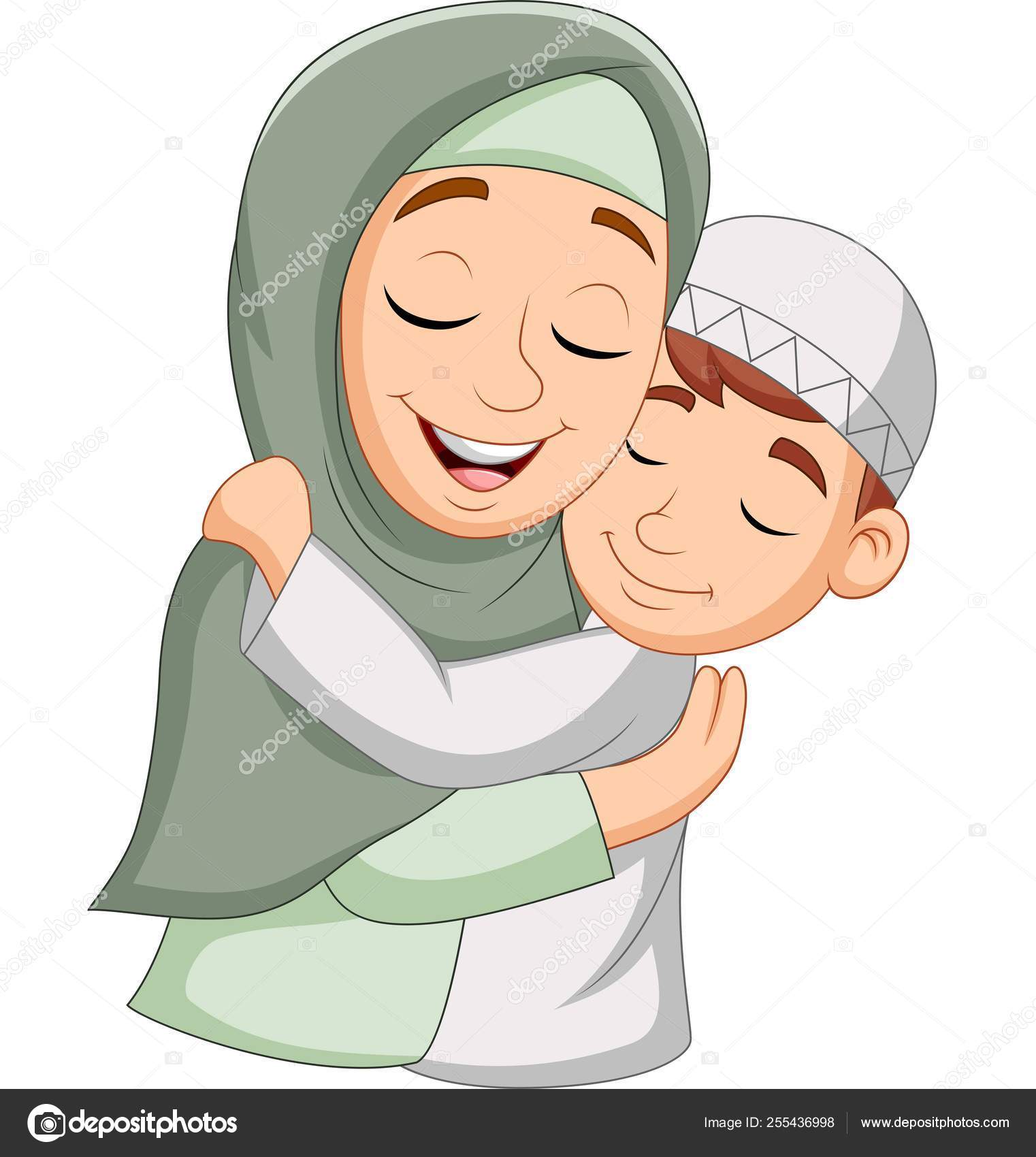 Cartoon muslim mother Vector Art Stock Images | Depositphotos