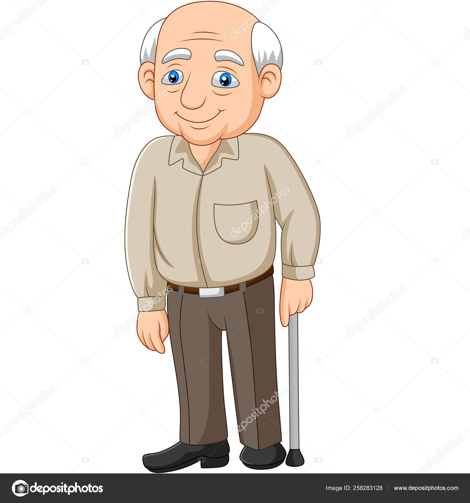 Vector Illustration Cartoon Senior Elderly Old Man ⬇ Vector Image by