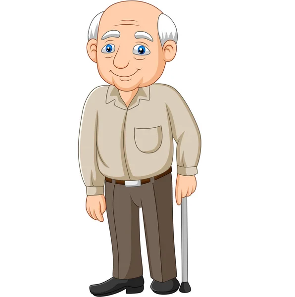 Απεικόνιση Διάνυσμα Των Καρτούν Γηραιότερος Ηλικιωμένος Άνθρωπος — Διανυσματικό Αρχείο