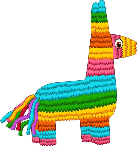 Vector Illustration Cartoon Colorful Pinata Isolated White Background — Stock Vector