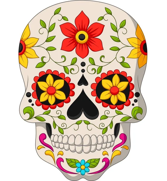 Ilustración Vectorial Del Día Los Cráneos Muertos — Vector de stock