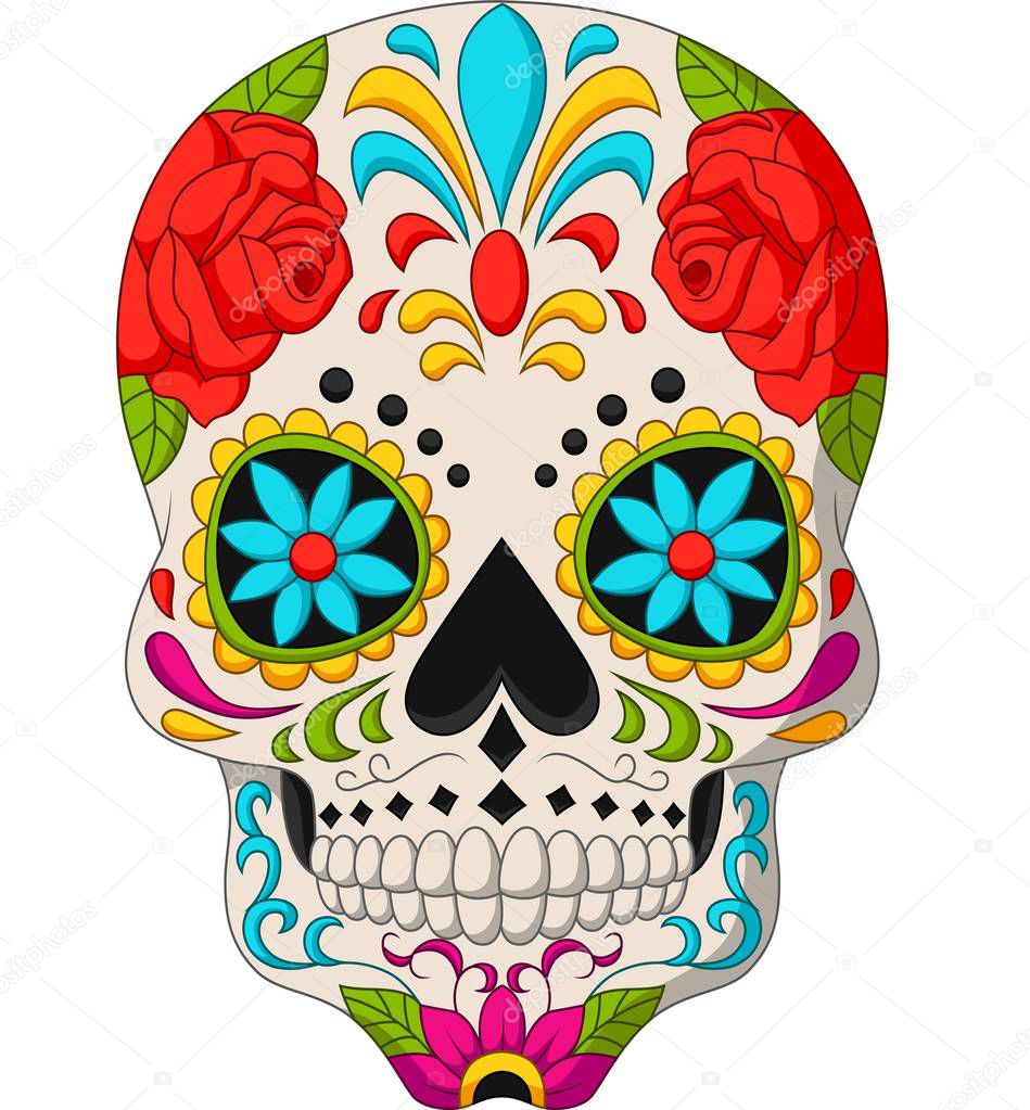 Vector illustration of Day of the Dead Skulls