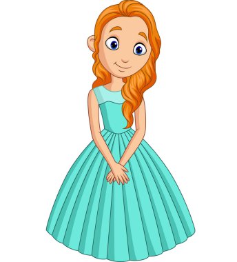 Beyaz bir arka plan üzerinde izole Sevimli küçük prenses Vektör illüstrasyon