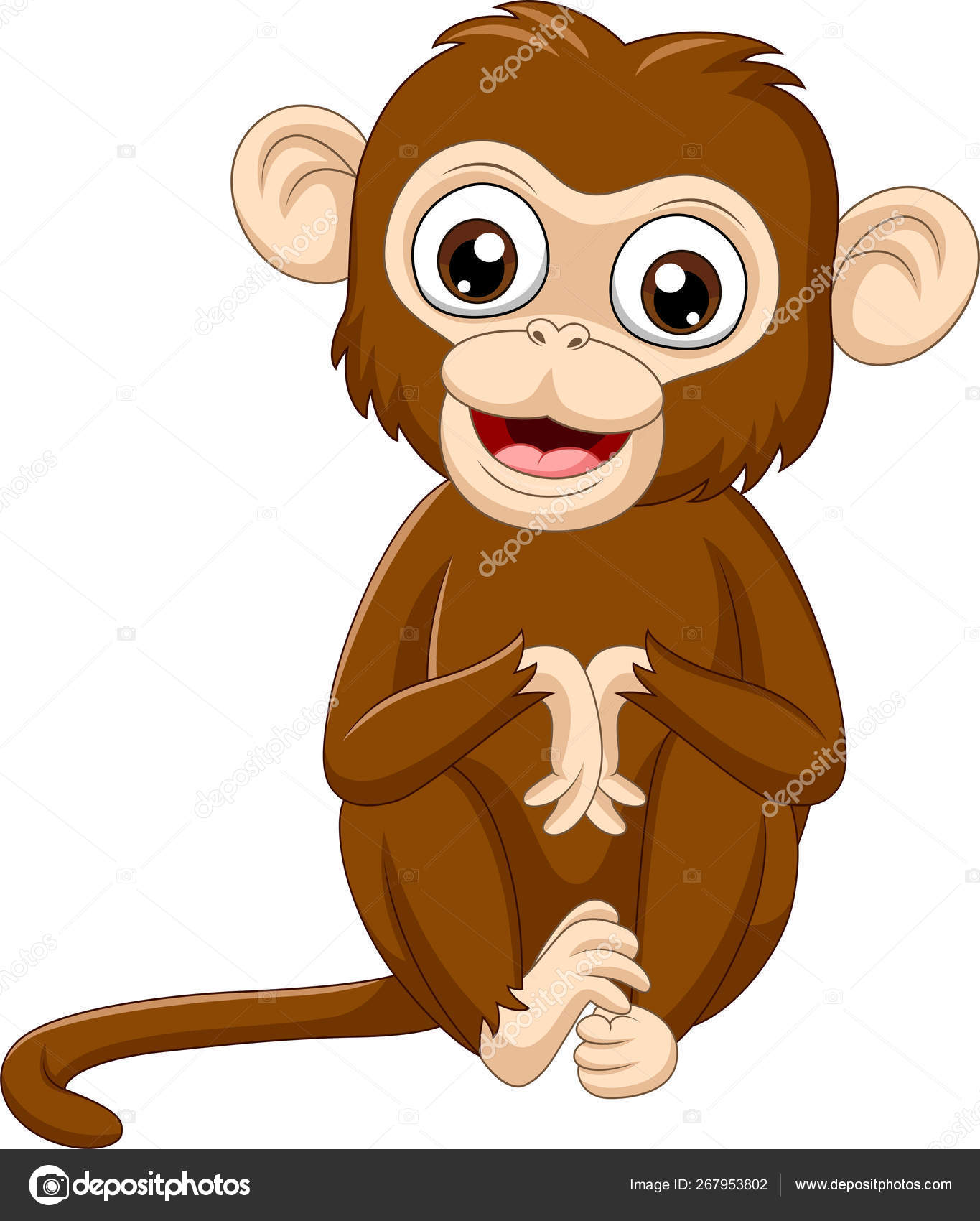 Funny brown monkey sit Vector Art Stock Images | Depositphotos Funny brown monkey sit Vector Art Stock Images | Depositphotos