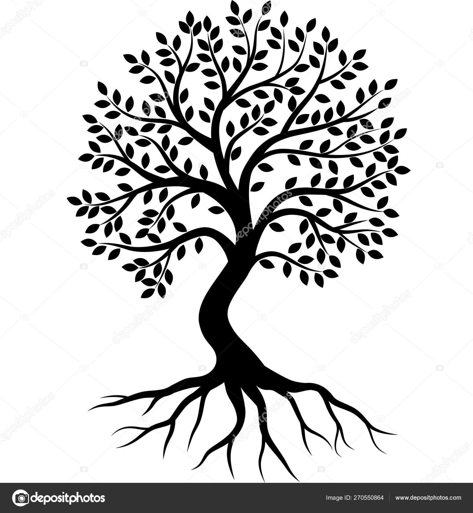 Vector Illustration Tree Silhouette White Background Stock Vector by