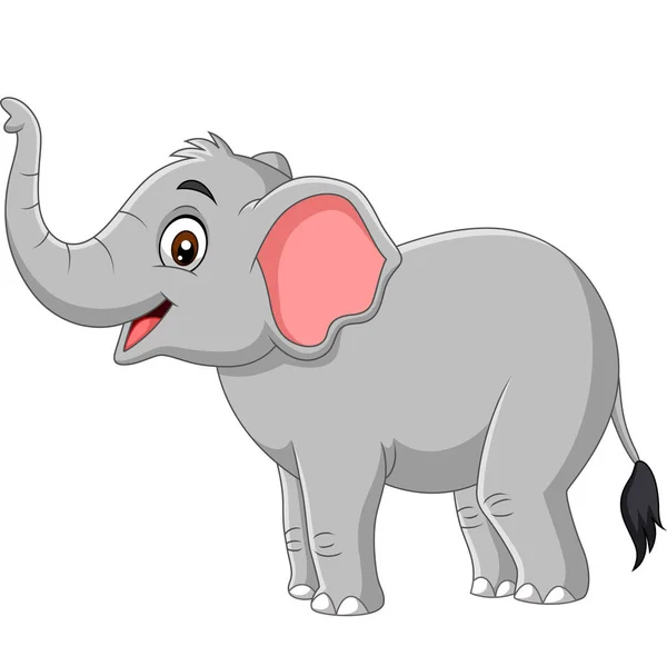 Ilustração Vetorial Elefante Dos Desenhos Animados Isolado Sobre Fundo Branco — Vetor de Stock