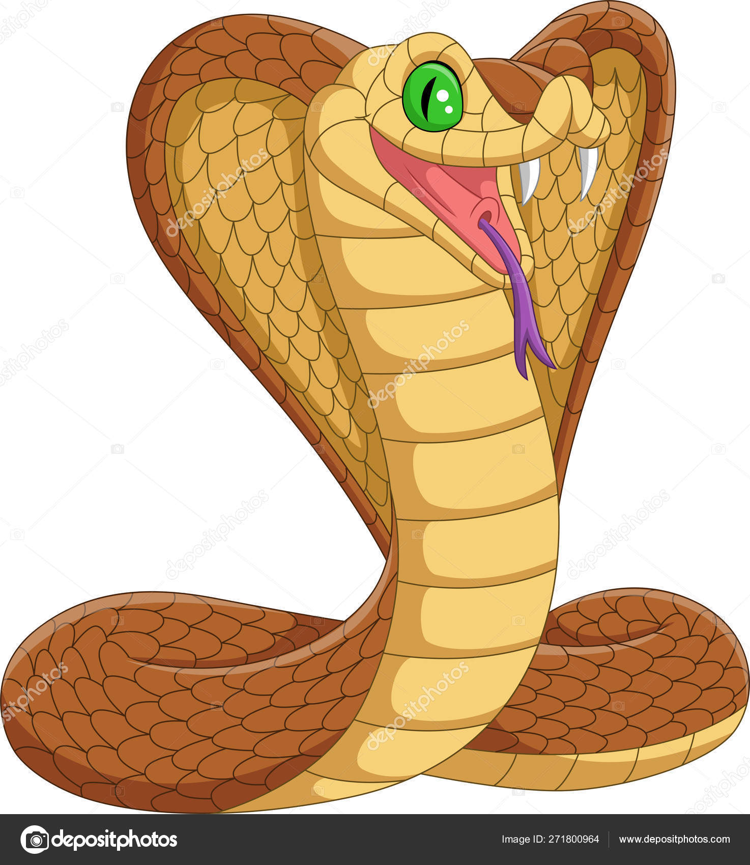 Desenhos Animados Engraçados Da Cobra Ilustração do Vetor