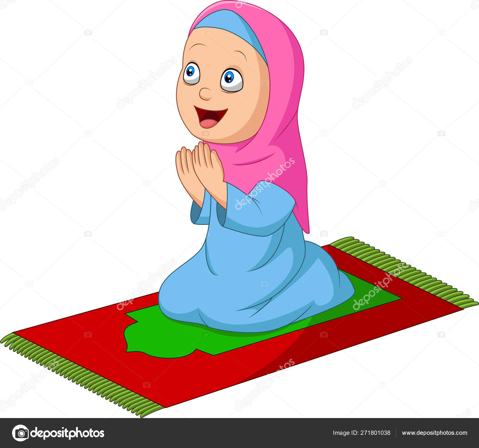 Girl praying cartoon Vector Art Stock Images | Depositphotos