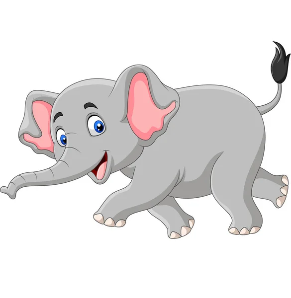 Vektor Illustration Von Cartoon Elefant Isoliert Auf Weißem Hintergrund — Stockvektor
