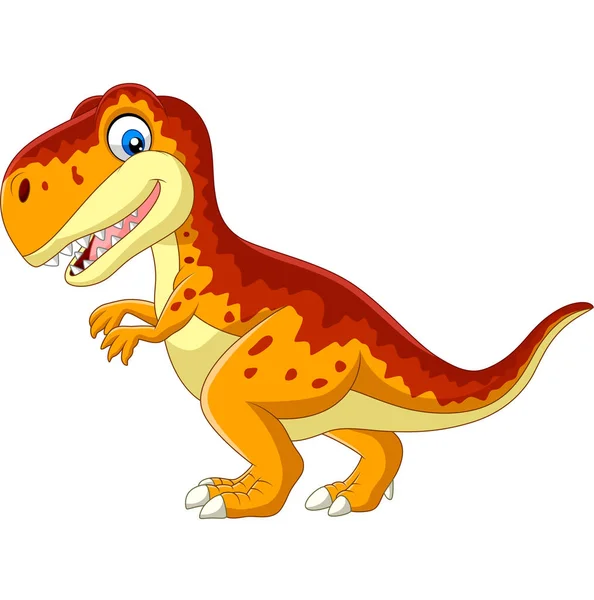 Vector Illustratie Van Cartoon Tyrannosaurus Geïsoleerd Witte Achtergrond — Stockvector