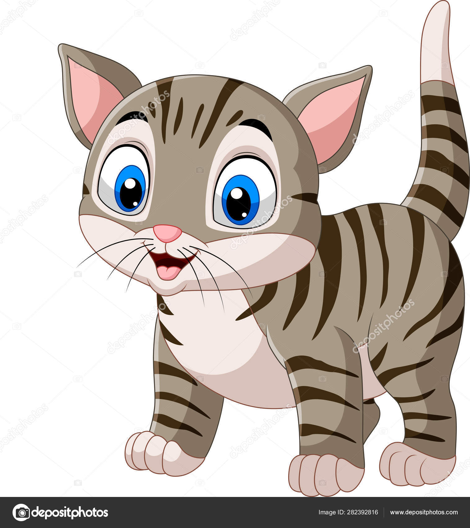 Ilustração Vetorial Desenho Animado Gato Engraçado Isolado Fundo Branco  Vetor de ©tigatelu 282392816, image size:1514x1700