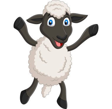 Vector illustration of Cartoon happy sheep posing isolated on white background clipart