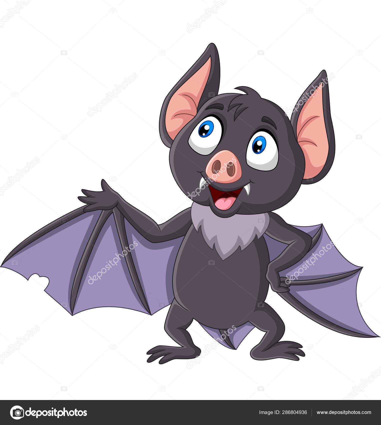 Vector Illustration Cute Bat Cartoon Waving Isolated White Background Stock  Vector Image by ©tigatelu #286804936