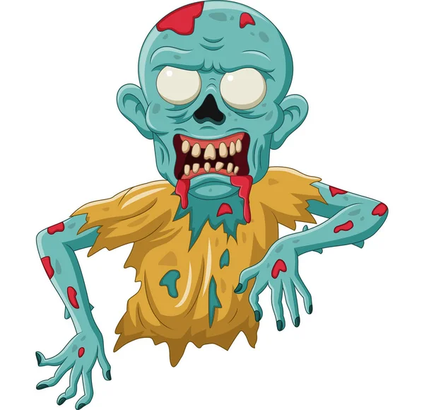 Ilustración Vectorial Zombies Dibujos Animados Aislados Sobre Fondo Blanco — Vector de stock
