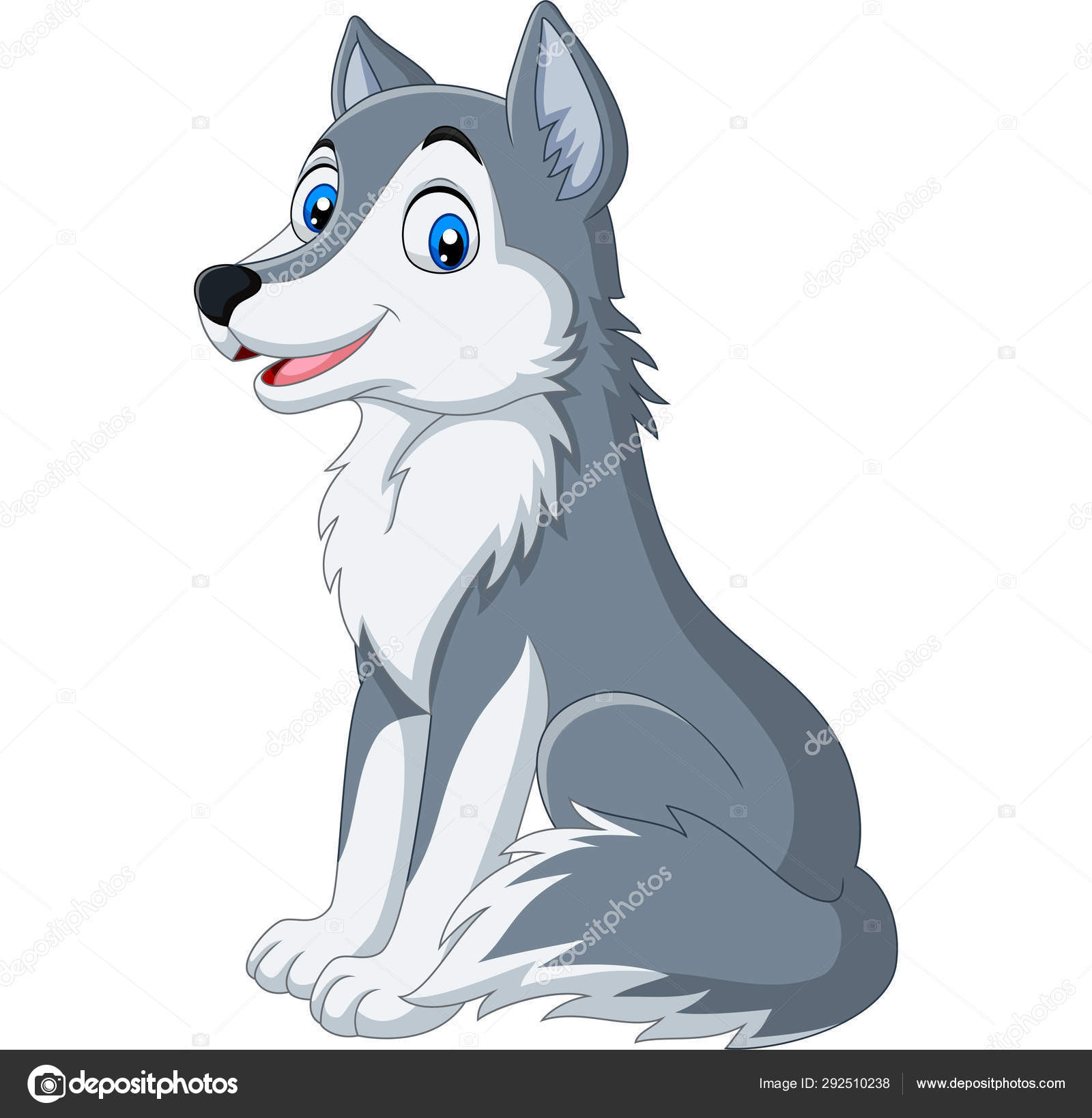 Vetor de desenho de lobo em fundo branco. ilustração em vetor em