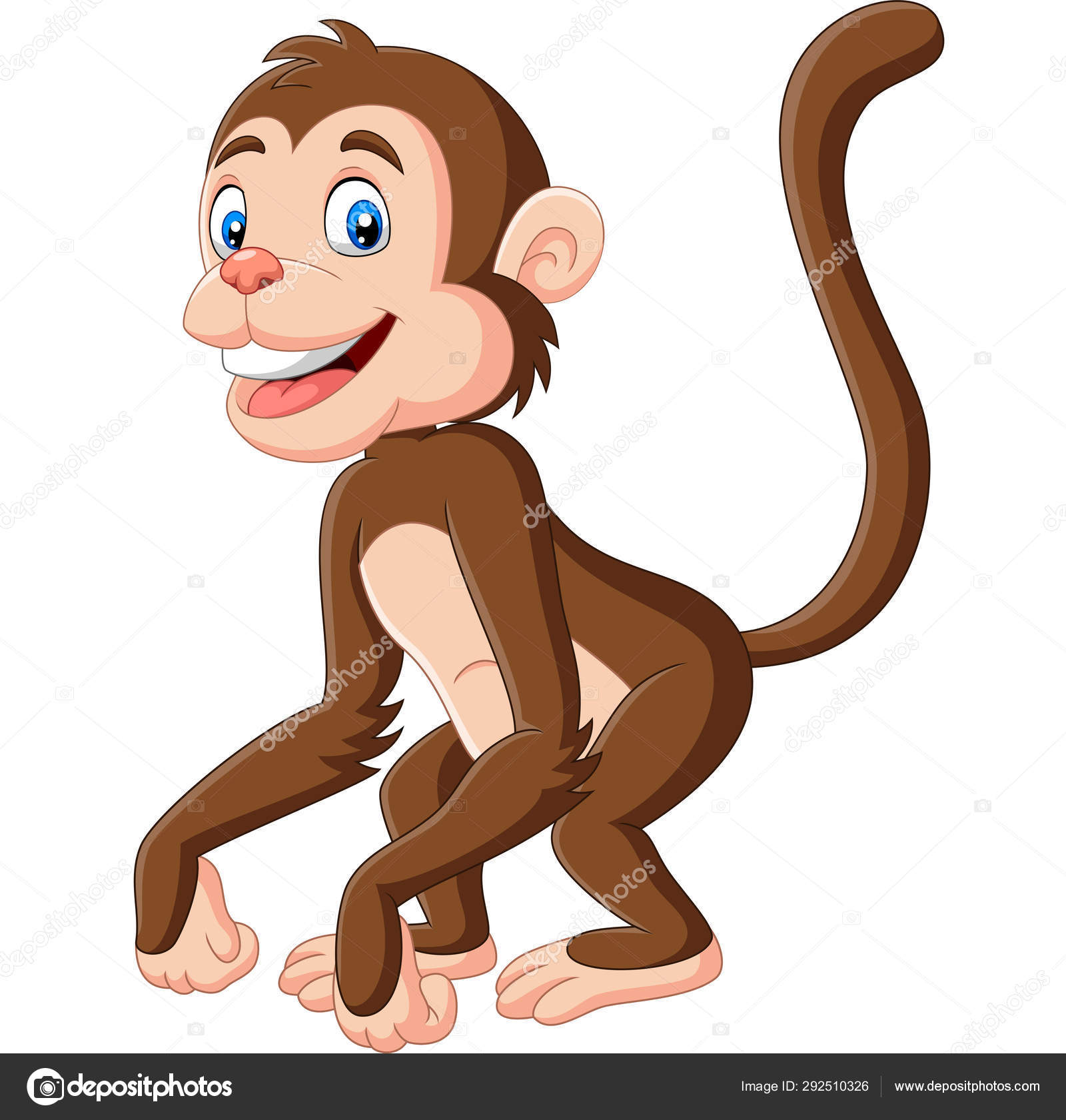 Vector Illustration Cute Baby Monkey Cartoon White Background Vector Image By C Tigatelu Vector Stock
