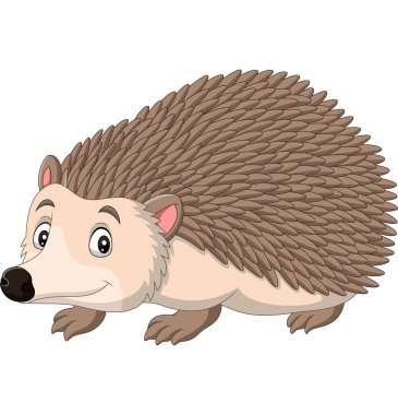 Beyaz arka plan üzerinde Karikatür mutlu kirpi Vektör illüstrasyon
