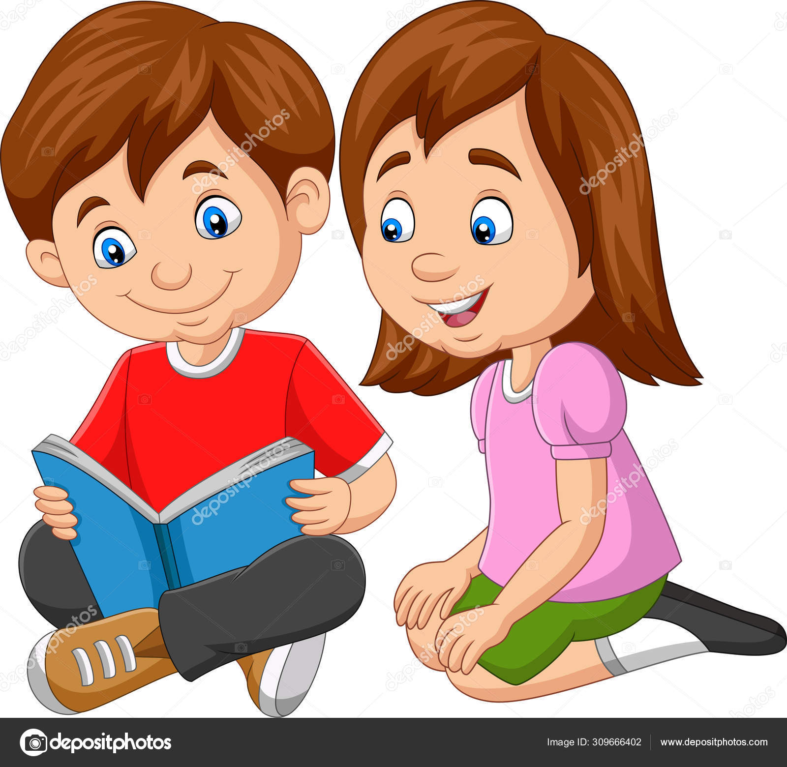 Vector Illustration Cartoon Boy Girl Reading Book Stock Vector Image By C Tigatelu Vector Illustration Cartoon Boy Girl Reading Book Stock Vector Image By C Tigatelu