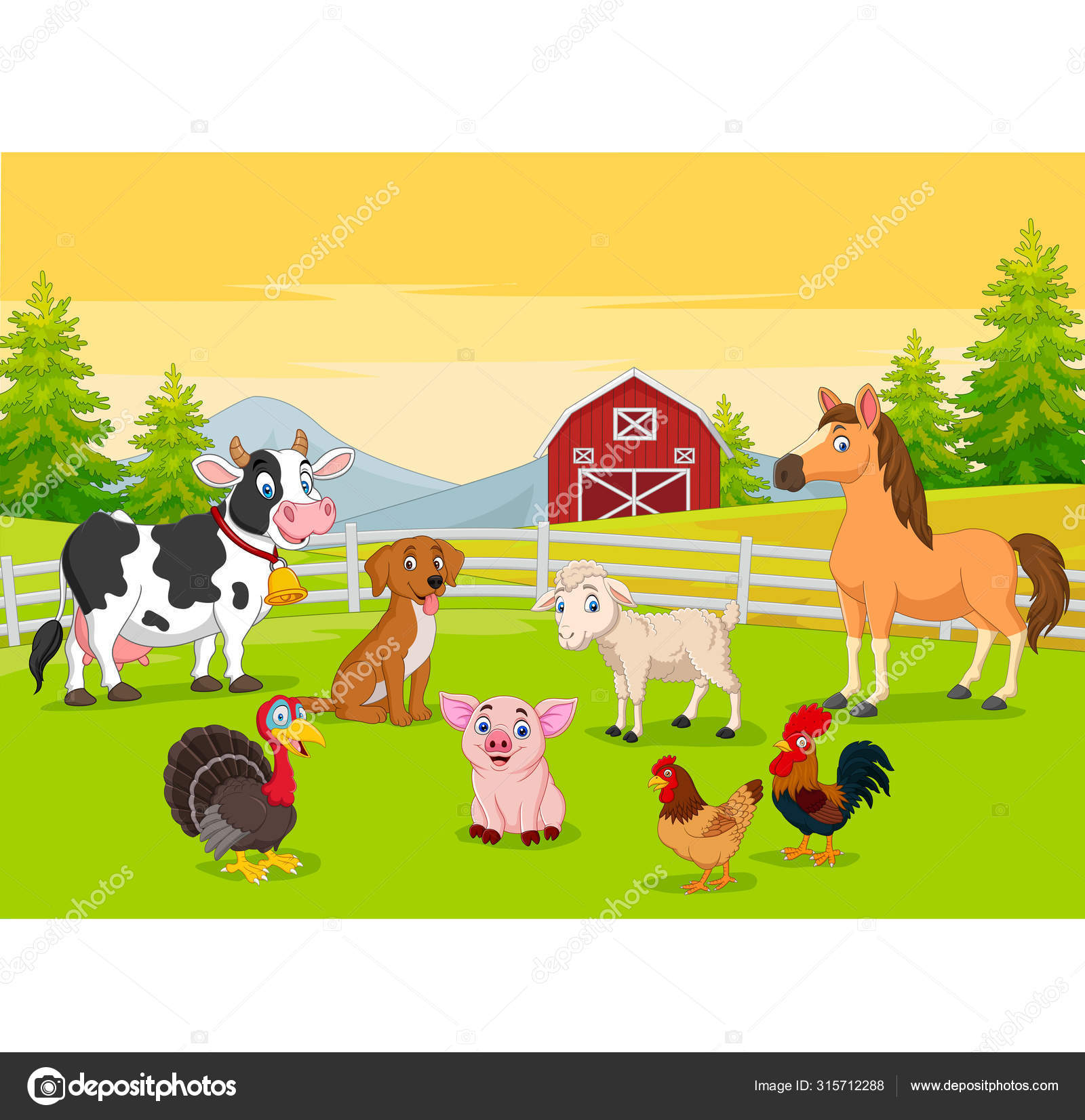 Fazenda, Animais E Agricultor Fazenda Trator Ícone Desenho Animado  Ilustração Vetorial Design Gráfico Royalty Free SVG, Cliparts, Vetores, e  Ilustrações Stock. Image 129113322