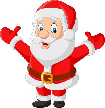 Vektör çizim karikatür mutlu Noel baba sallayarak